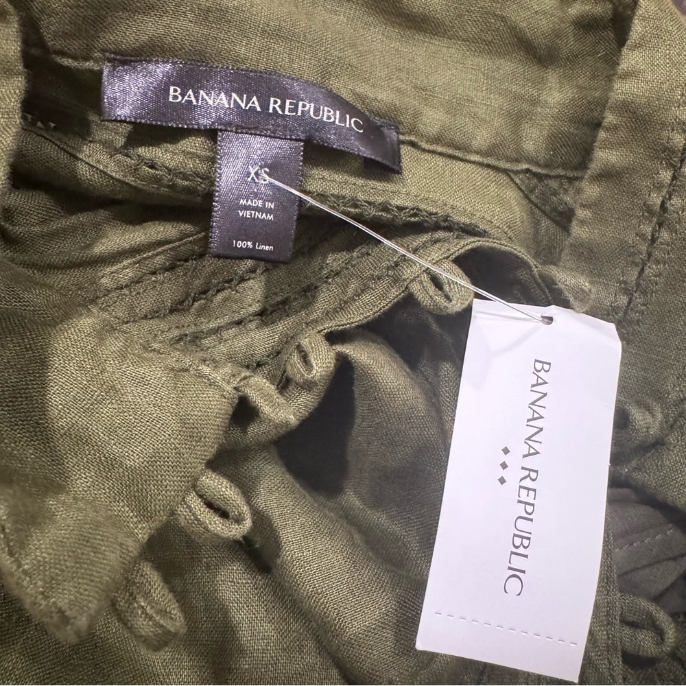 BANANA REPUBLIC EUROPEAN LINEN MINI DRESS Size XS NWT - Picture 13 of 13
